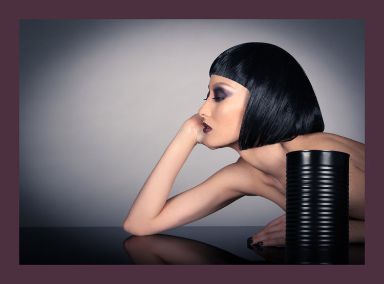 Advertising - Hair By Tracy Balan: model wearing Chinese sharp cut bangs with bob