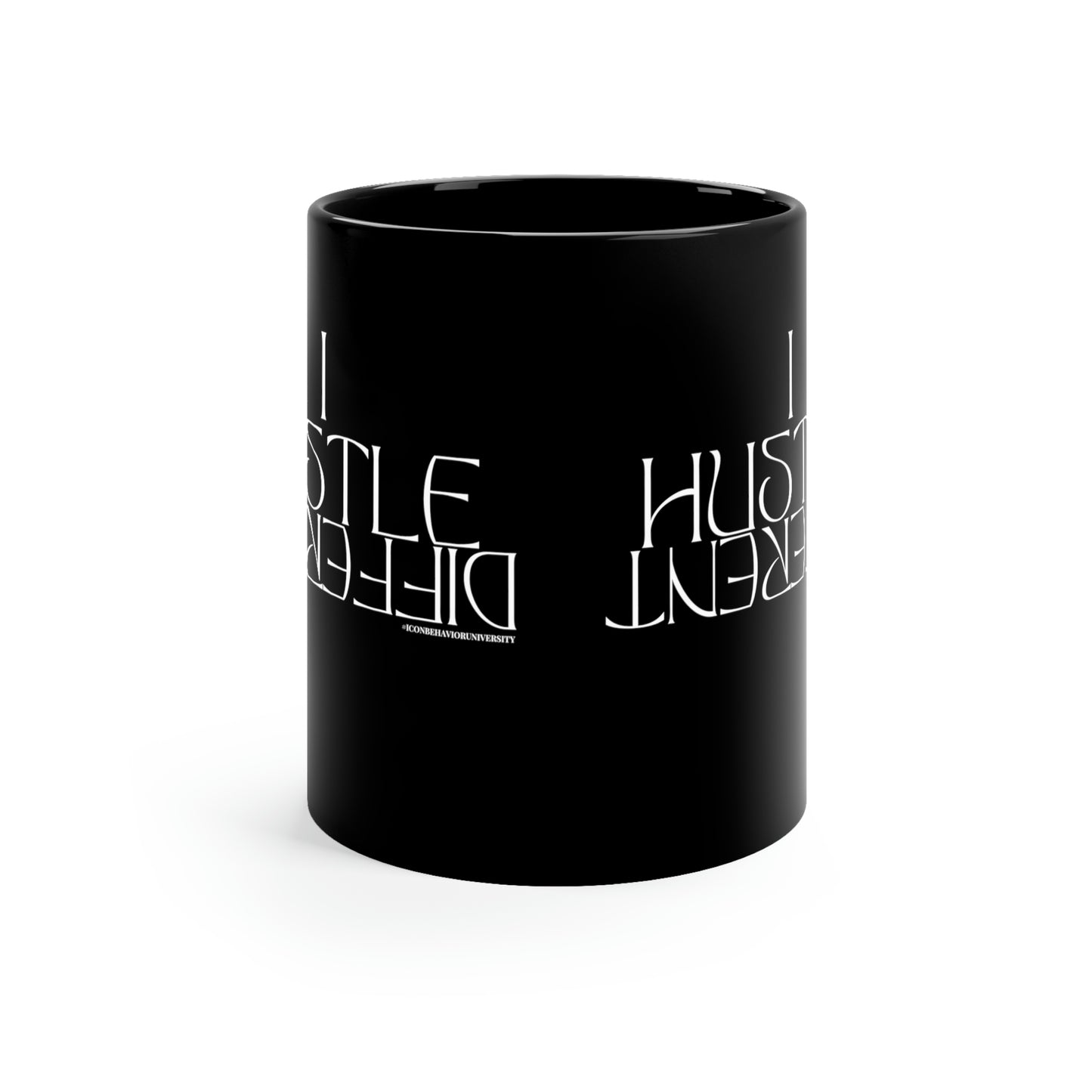 Black "I Hustle Different" Mug