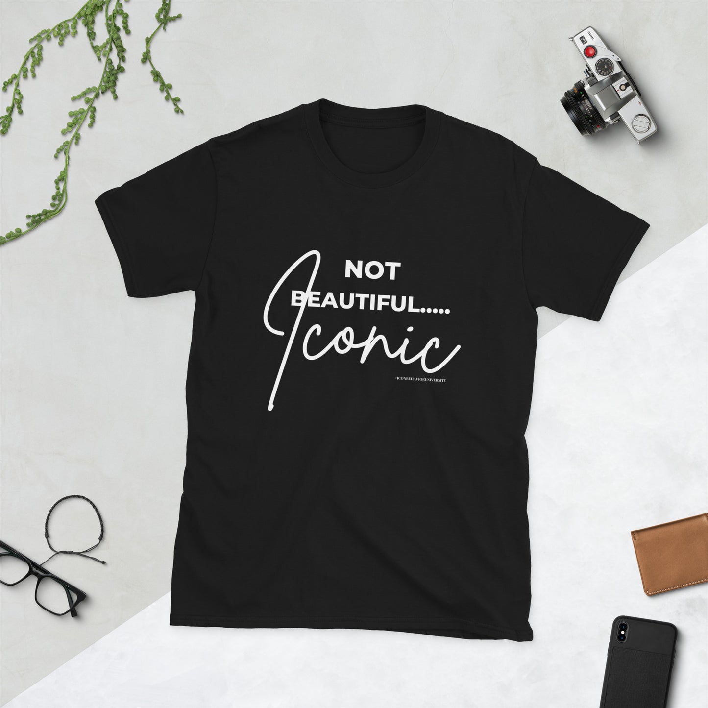 Flatlay Not Beautiful... Iconic black T-Shirt #IconBeU